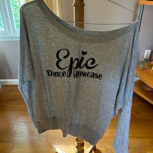 Gray Off-Shoulder Sweatshirt